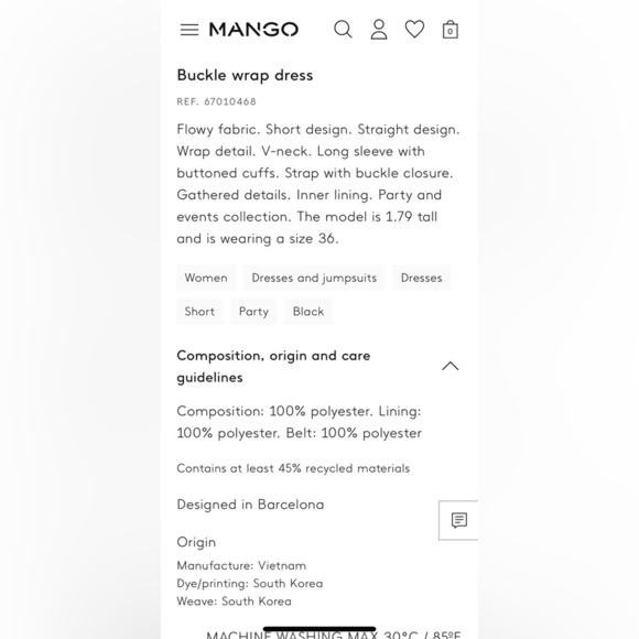 Mango Buckle Wrap dress NWT - Picture 3 of 3